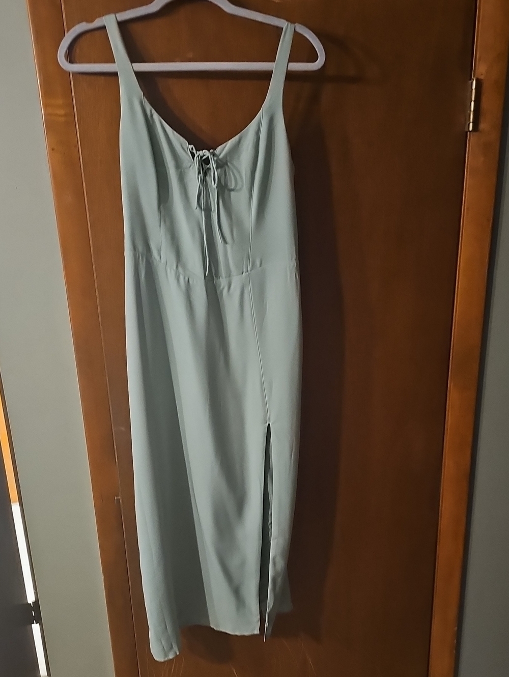Abercrombie & Fitch Sage Green Smocked Slip Dress